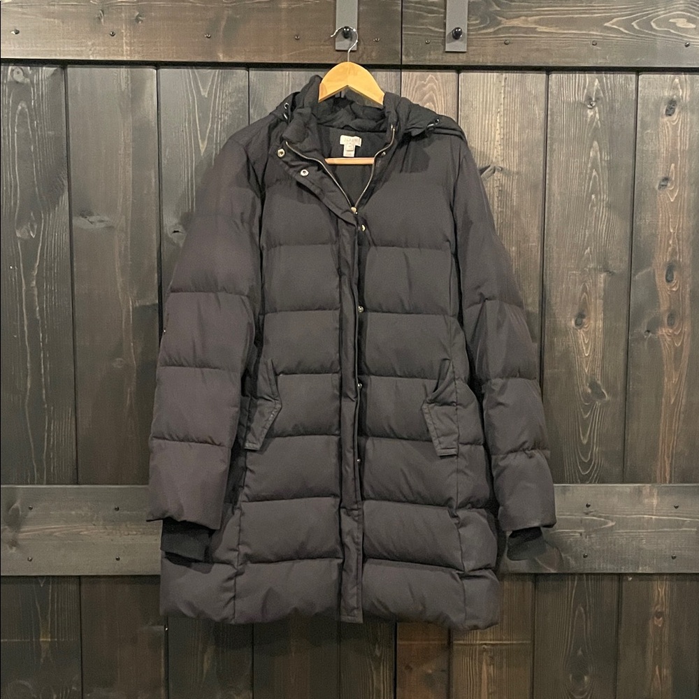 J. Crew Women's Charcoal Puffer Coat
